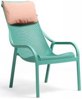 Лаунж-кресло пластиковое с подушкой Net Lounge ментоловый, розовый